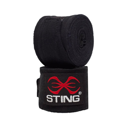 STING Elasticized Boxing Hand Wraps Boxing Equipment for Professional Competition and Training Black 180 Inches
