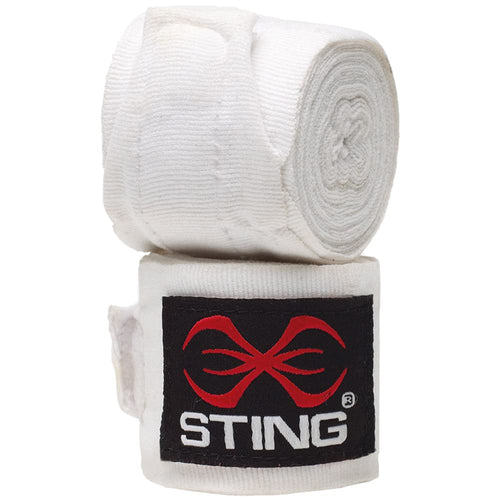 STING Elasticized Boxing Hand Wraps Boxing Equipment for Professional Competition and Training White 180 Inches