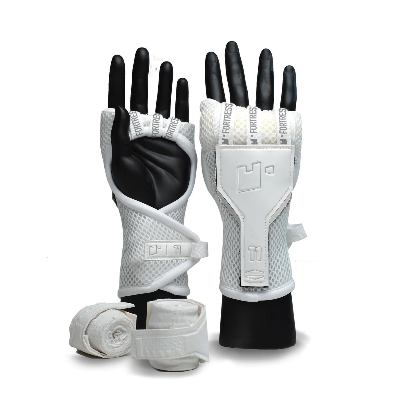 Boxing Fortress Pro T1 Hand Wraps Adult Handwraps Muay Thai Hand Bandages Fastwraps (White/Silver Limited Edition Small)