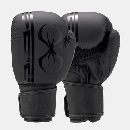 STING Armaplus Boxing Gloves Matte-Finished High-Tech Gloves for Boxing MMA Muay Thai and More Shock-Absorbent Boxing Gloves for Men and Women Boxing Equipment Black 16 Oz.